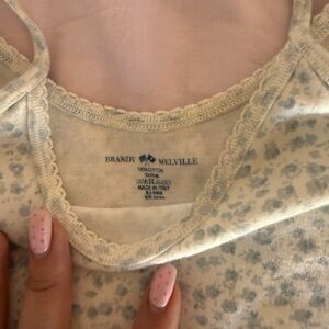 Brandy Melville Blue Floral Pajama Top